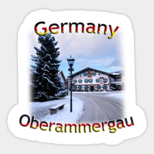 German Bavarian Alps, town of Oberammergau Sticker